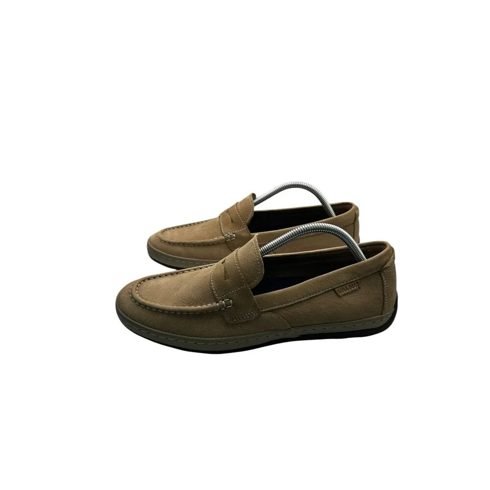 Cole Haan Claude Penny Loafers Men’s 10.5M NWOT Tan Amphora Nubuck Driver Loafer